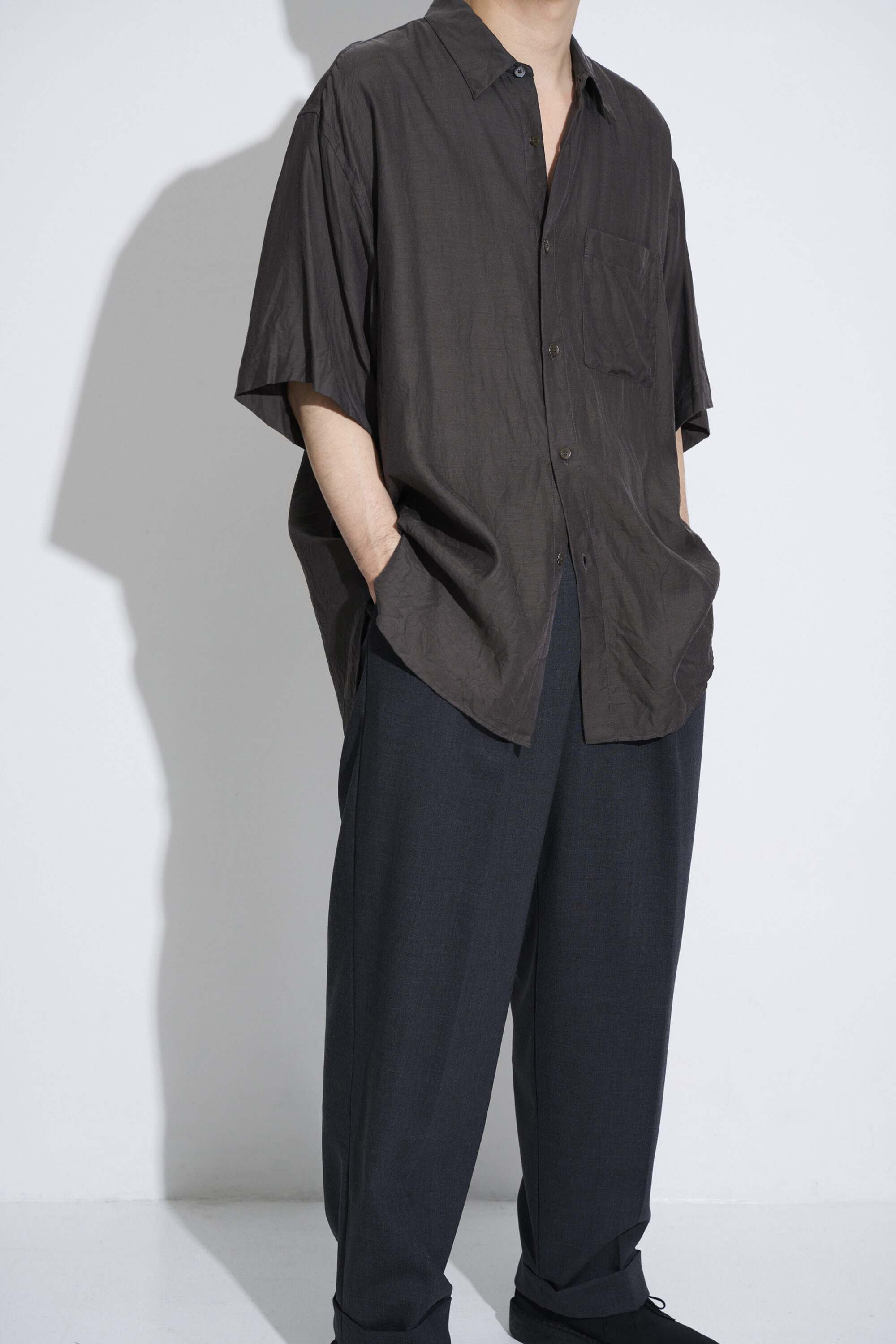 WIRROW Cupro cotton helf sleeve shirt - シャツ/ブラウス(半袖/袖なし)