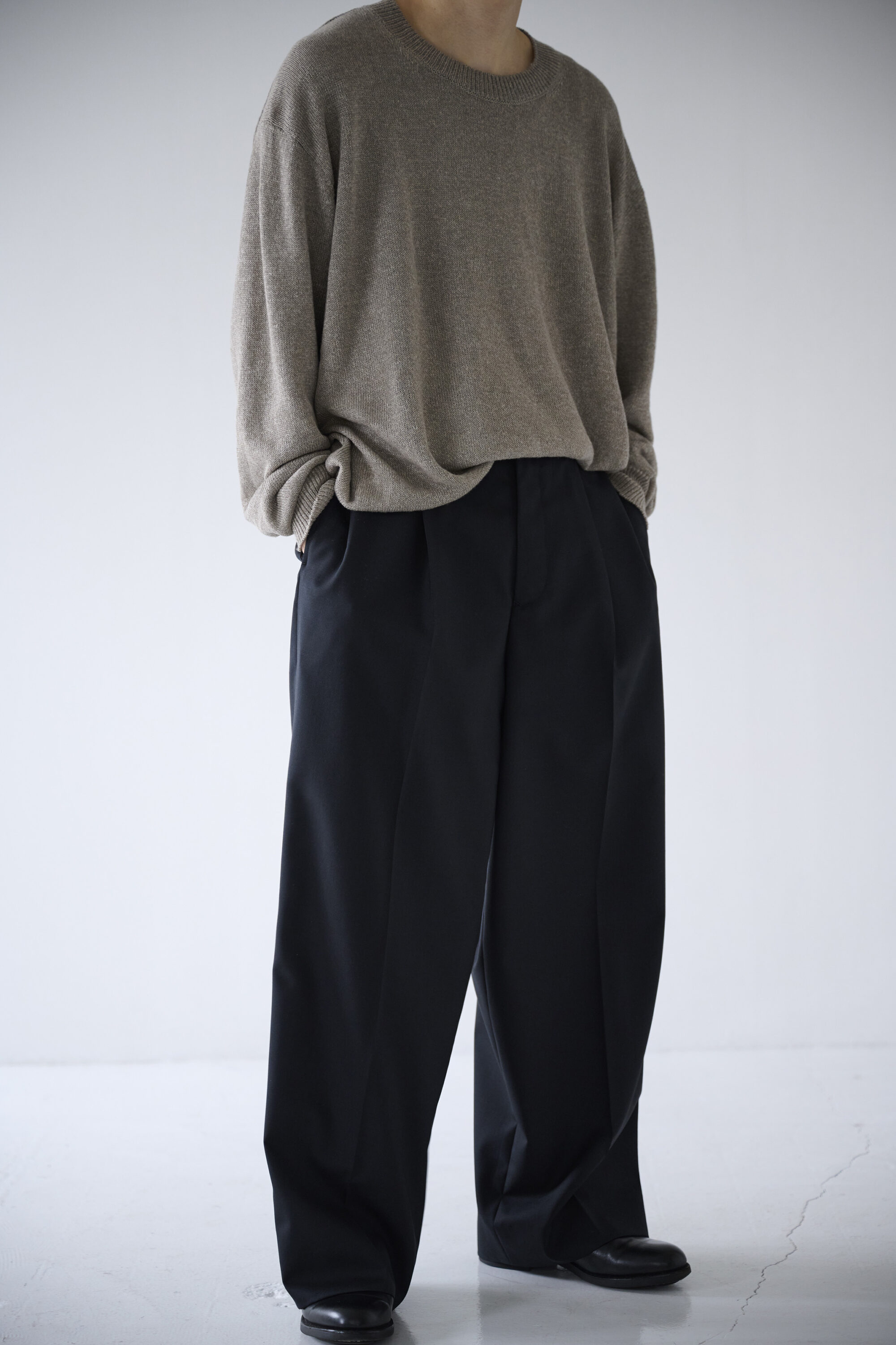 高評価！ cargo WIRROW LINEN (black) CARGO linen WIRROW pants PANTS